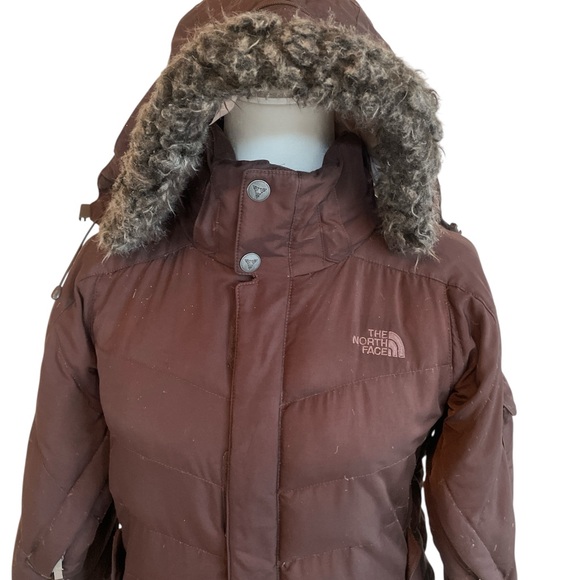 FLASH SALE! The North Face Women's Brown Recco 600 w/faux Fur Hood, Small - Picture 4 of 10
